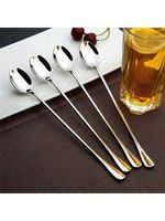 4/8PCS Long Handle Latte Spoons Coffee Dessert & Ice Cream Sundae High Quality