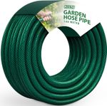 GARDEN HOSE PIPE HEAVY DUTY REINFORCED BRAIDED PVC WATERING HOSEPIPE REEL GREEN