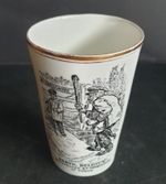 WW1 British Patriotic Anti-Imperial German China Beaker with Punch Cartoon c1914