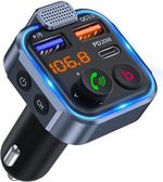 WQPRA Car FM Transmitter, Wireless Bluetooth 5.0 Radio Adapter Car Kit