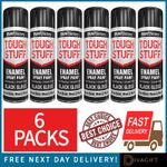 6 x 400ML ENAMEL BLACK GLOSS SPRAY PAINT WOOD METAL PLASTIC CRAFT TOUGH STUFF