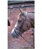 REDUCED - SALE - Flash Snaffle Bridle + Rubber Reins ALL SIZES - BLACK OR BROWN