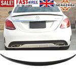 FOR MERCEDES BENZ W205 C CLASS REAR TRUNK SPOILER BOOT SPOILER LIP GLOSS BLACK