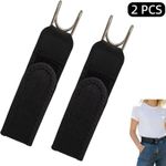 2pc Metal Hook Elastic Belt Unisex Buckle-less Invisible Waist Belt Closure,