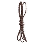 Flat Braided Leather Cord 5mm 1m Dark Coffee Craft Strip for Jewelry 3.3ft