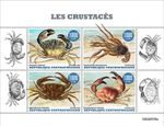 CRABS & CRUSTACEANS Sea Marine Life MNH 4v-Stamp Sheet #34 (2022 Central Africa)