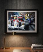 SENNA & MANSELL A3 print from painting by Greg Tillett poster Formula One F1 art