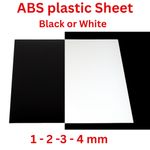 ABS Plastic Sheet DIY project small size 20cm x 19cm BLACK WHITE 1mm 2mm 3mm 4mm