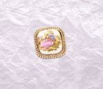 Antique Gold Plated Brooch Beaded Edge Frame