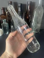 Vintage Old Embossed 1970s Ribena Blackcurrant Juice Drink Glass Bottle