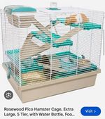 Rosewood Pico Extra Large 5 Tier Plastic Hamster Cage with Water Bottle