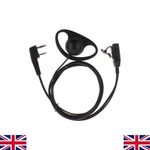 2-pin Walkie Talkie Earpiece Headset D Shape for Baofeng for Kenwood Radio