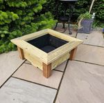 Handmade Raised Wooden Square Garden Pond 72x72x31cm