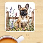 French Bulldog Dog Coaster, Watercolour Print,  Gift, Present