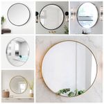 40-80cm Round Wall Mounted Bathroom Mirror Makeup Dressing Mirror Metal Frame