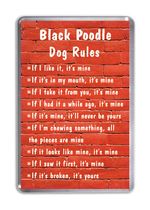 Black Poodle Dog Rules, Funny Dog Fridge Magnet Pet Animal Lover Novelty Gift