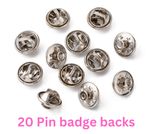 20 Pin Badge Butterfly Brooch Backs With Pins Silver Plated Lapel Pin