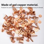 100Pcs Rivets Fasteners Craft Leather Rivets With Burrs Copper Rivet Halters