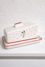 Vintage 1990s Littlewoods Tulip Butter  Cheese Dish  Ceramic Kitchen Storage