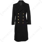 Black Navy Wool Great Coat - Winter Trench Naval Military Full Length Mens