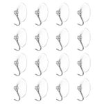 16pcs Suction Cup Hooks 1.18" Waterproof Vacuum Shower Hook Load 6.6 lbs, Clear