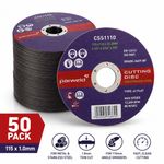 115 x 1mm (4.5 Inch) Cutting Discs Thin Metal Slitting Discs Angle Grinder 50Pcs
