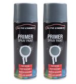 2 x GREY PRIMER SPRAY PAINT MULTI-PURPOSE CAR AEROSOL HIGH QUALITY- 400ML