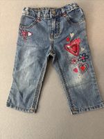 Sonoma Baby Girl Embroidered Jeans 18M Blue Denim Hearts Flowers 18 Months