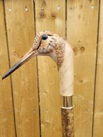 Handmade Woodcock hand carved wooden walking cane for men women stick bird Gift