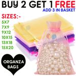 10-50Pcs Organza Gift Bags Wedding Party Favour Xmas Jewellery Candy Pouches UK