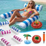 2 Pack Lilo Pool Inflatables 4 in 1 Water Hammock with 2 Drink Holders and Air