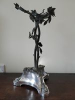Antique Silverplate Naturalistic Table Centerpiece - 18 Inches Tall
