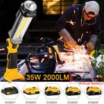 35W 2000LM LED Cordless Lamp For Dewalt 18v Li-ion Battery LED Work Light Torch