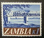ZAMBIA 1968 SG139 1k. KAFUE RAIL BRIDGE -  MNH