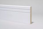 6 x Skirting Board White Primed MDF Chamfered 2 VGrooves 144mm x 18mm x 1.8m