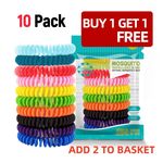 BUY1 GET1 FREE Mosquito Repellent Bracelets 10 Pack All Natural Deet Waterproof