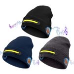Smart Bluetooth Beanie with 3-Stage LED Lighting Musical Knit Light Hat