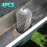 4pcs Silver Anti-Blocking Filter Mesh Eaves Roof Drainage Pipe Downspout Cover