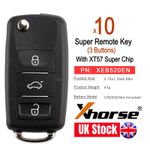 10x Xhorse Universal Super Remote Key for B5 Flip 3 Buttons XEB520EN for VVDI2