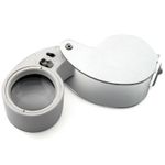 LED Jewellers Loupe 40 x 25mm Glass Jewellery Magnifier Hallmark Eye Lens Gold