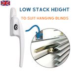 Low Stack Venetian Blind Slimline Cranked Locking Espag Window Handle 