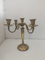 5 candle brass candelabra 30cm High 2kg weight vintage patina 