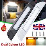 12V Waterproof LED Awning Lights 25cm Camper Caravan Porch Lamp White/Amber