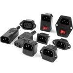 REWIREABLE IEC C13 FEMALE SOCKET / C14 MALE PLUG 250V 10A INLINE CABLE CONNECTOR