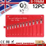 12pcs Metric Ratchet Flexible Spanner Set 8-19mm Combination Wrench Spanners