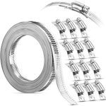 304 Stainless Steel Hose Clamp Strap Adjustable Worm Gear Pipe Tube Clip Band