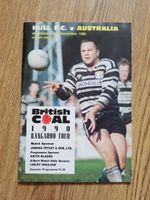 Hull v Australia Nov 1990 Rugby League Programme