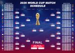 New World Cup 2026 Wall Chart A3 Schedule Planner Football Fixtures Poster