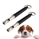 Dog Whistle Recall Stop Barking Silent Pet Training Adjustable + Lanyard
