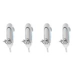 4Pcs Zinc Alloy File Cabinet Locks for Home Security Silver Finish